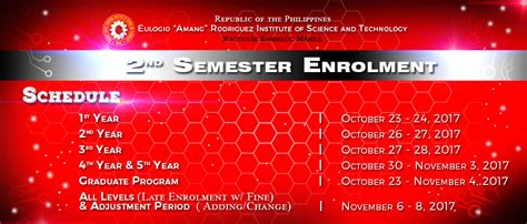 earist class schedule